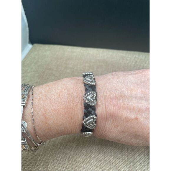 Brighton BANDITS Roped Heart Braid Bandit Bracelet STYLE 07475A Black - Picture 15 of 15